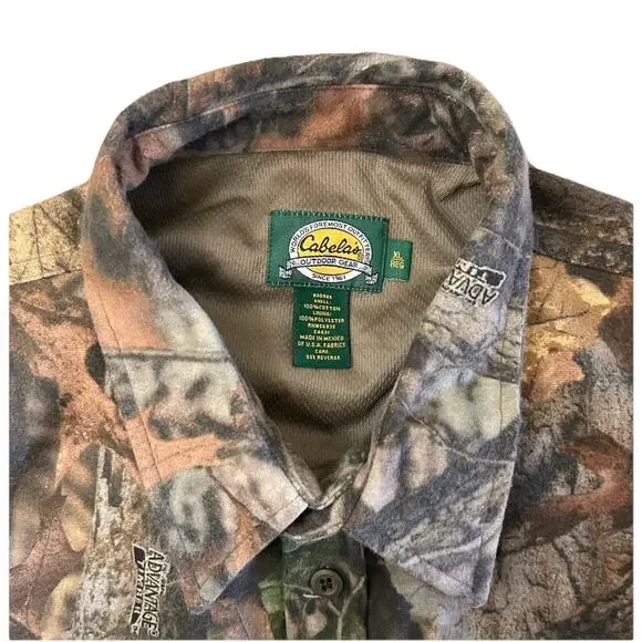 Cabelas Men’s Camo Long Sleeve Button Up Shirt Scent Lok XL Hunting Outdoors - Picture 3 of 9